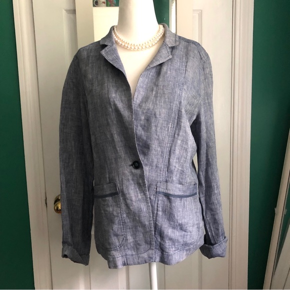 Caslon Denim Linen Blazer/Jacket size small - Picture 2 of 10